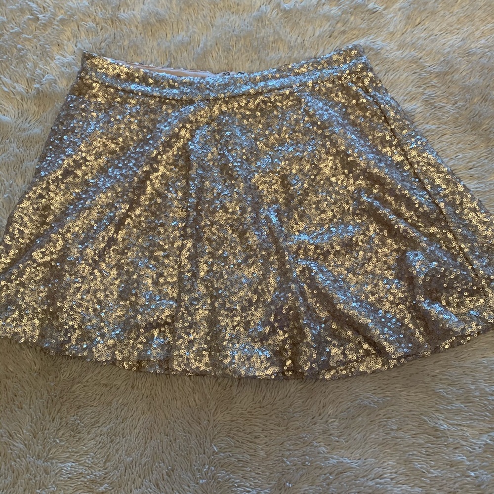 Aeropostale Bethany Mota gold sequin mini skirt